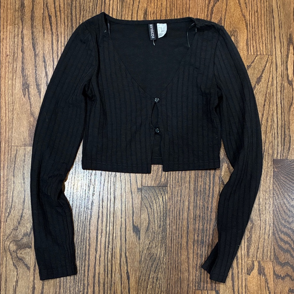 Forever 21 Black Ribbed Crop Top